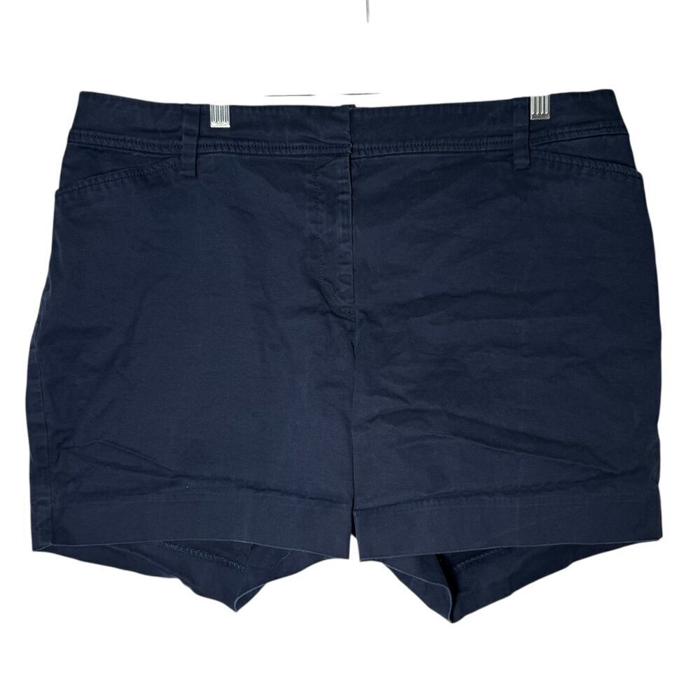 Talbots 6" Perfect Short Navy Blue Size 16WP Plus Petite Chinos Preppy Classic